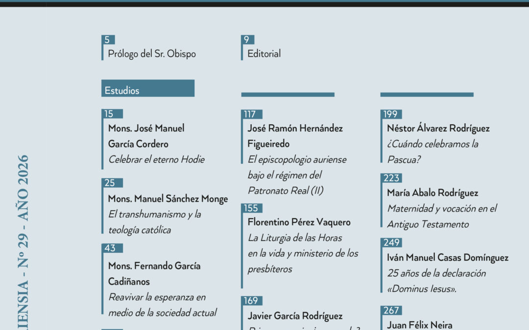 ¡Ya disponible un nuevo ejemplar de la revista AURIENSIA: número 29 (año 2026)!